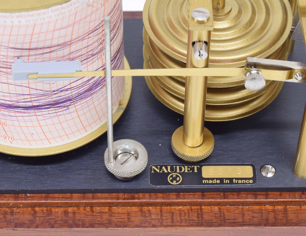 Small French mahogany barograph bearing the maker's plaque of Naudet no. 56166, within a glazed - Image 3 of 3