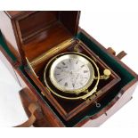 Good marine two day chronometer, the 3.5" silvered dial signed Morris Tobias, 31 Minories, London,