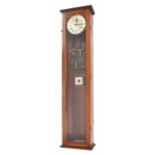 Synchronome Electric master clock, with low battery warning indicator,the 6.5" silvered dial signed