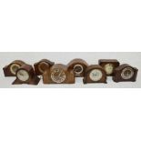 Eight various wooden cased electric and mechanical mantel clocks by Smith's, Bentima and other