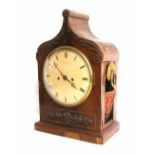 Mahogany double fusee bracket clock in need of extensive restoration, the 8" cream dial within a