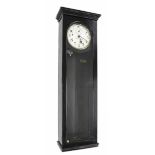National electric master clock, the 9" silvered dial with subsidiary seconds dial, within an
