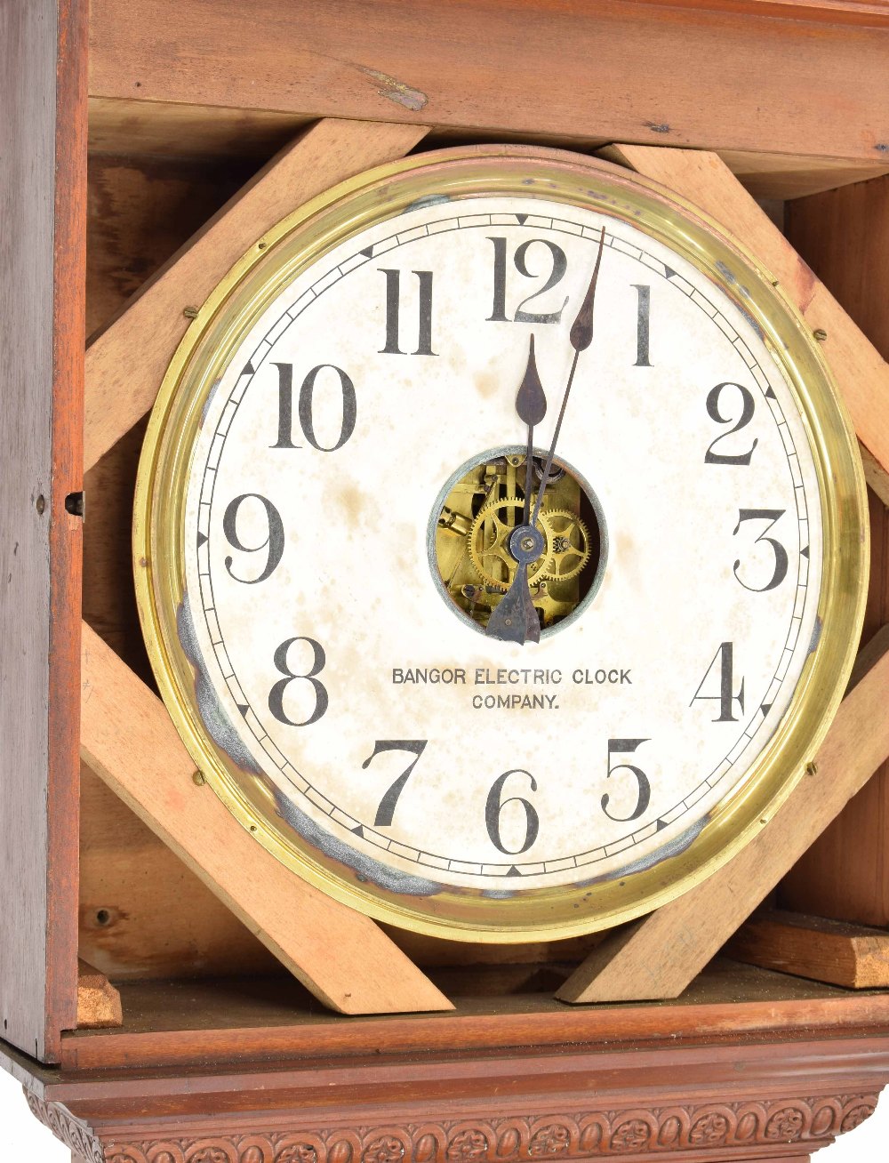 Bangor Electric Clock Company electric wall clock, the 11.5" white dial with skeletonised centre, - Image 2 of 2