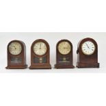 Bulle Clockette electric mantel clock, within an inlaid rounded arched case, 9" high; also three