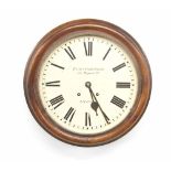Mahogany two train 12" wall dial clock signed Klaftenberger, 157 Regent St. London, within a
