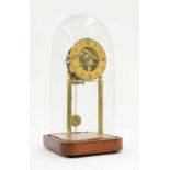 French brass two train pillar mantel clock, the Japy Freres movement striking on a bell, the 3.75"