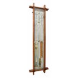 Admiral Fitzroy barometer, within an oak case, 41.5" high