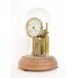 Barr electric mantel clock, the 3.25" silvered dial with subsidiary seconds dial, upon a circular
