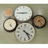 Large Synchronome 17" slave dial; also three other various wall dials and a case only (5)