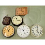 Synchronome electric 11" slave dial and five other slave dials (6)
