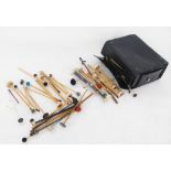 Briefcase containing a large selection of timpani, marimba and other multi percussion mallets
