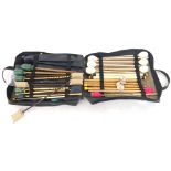 Bag containing a good selection of percussion mallets and sticks