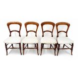 Set of four Victorian balloon back dining chairs, with stuff-over seats, 34" high 18" wide (4)