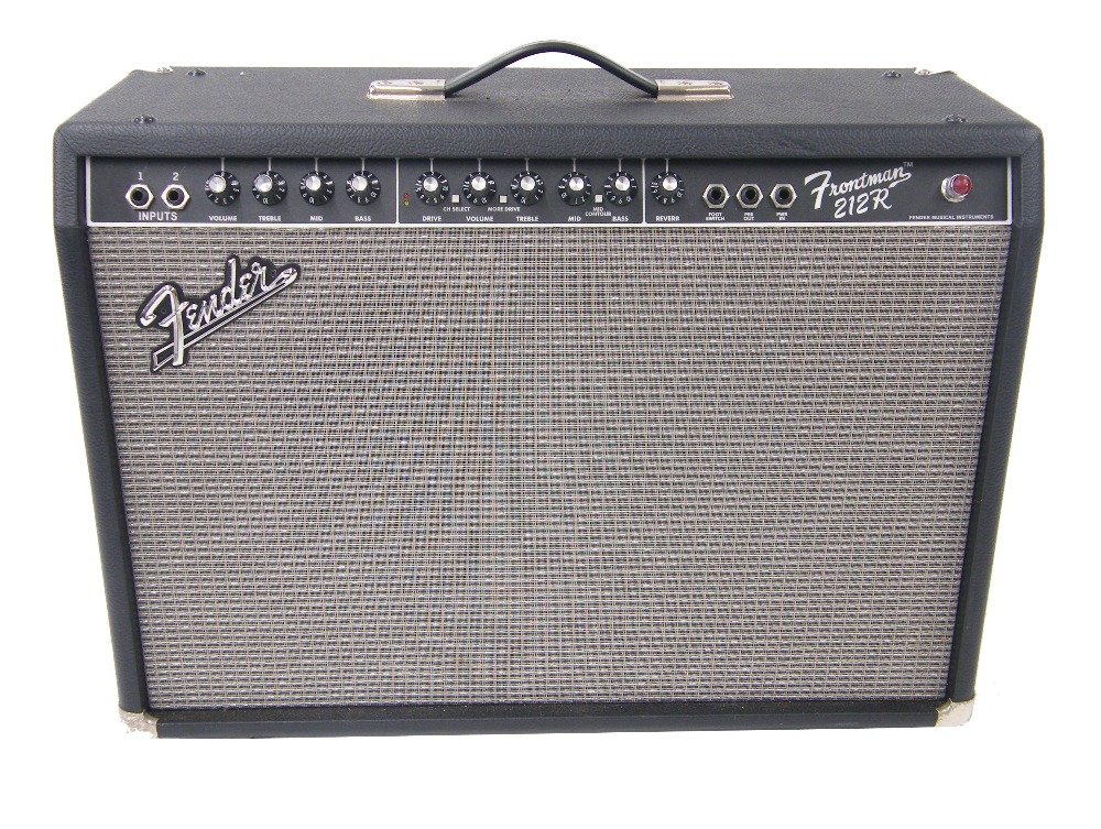 Fender Frontman 212R guitar amplifier, made in China, ser. no. CAX08J4113, dust cover