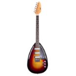 Vox Phantom III Teardrop electric guitar, made in Italy; Finish: three-tone sunburst, scuffs,