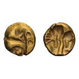 Lot of three gold quarter staters, Celtic Britain. .
