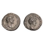 Antoninus Pius and Marcus Aurelius. Denarius.