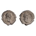 Claudius I and Agrippina II. Denarius.