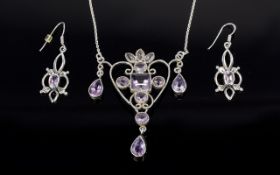 A Silver And Amethyst Set Art Nouveau St