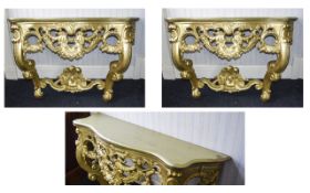 A Pair Of Ornate Console Tables Two repr