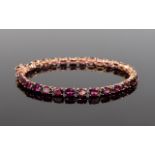 Rhodolite Garnet Tennis Bracelet, oval c