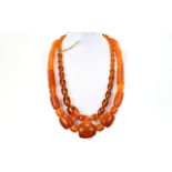 Vintage Amber Coloured Graduated Beaded