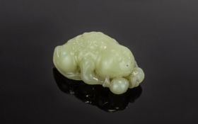 Antique Period Chinese White Jade and Po