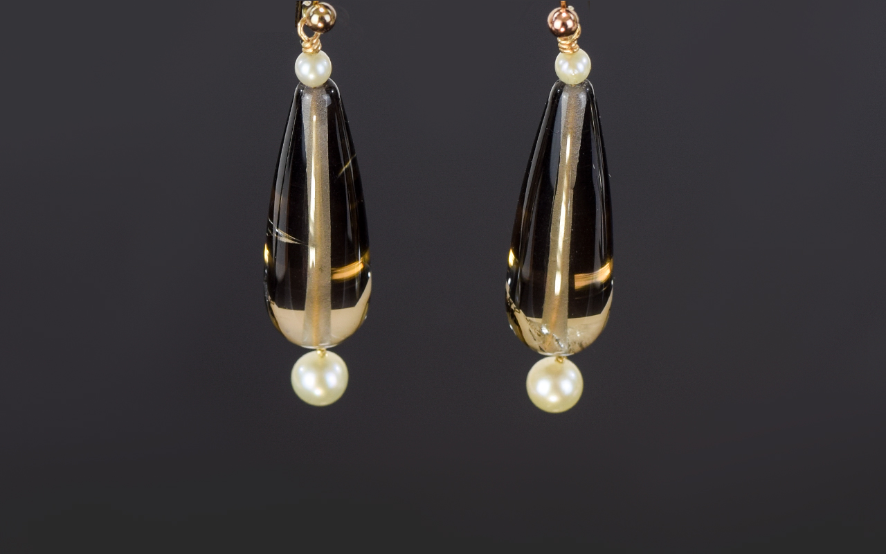 Pair of Victorian Gold Drop Earrings. Co