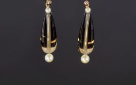 Pair of Victorian Gold Drop Earrings. Co