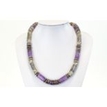 Anne Farag Amethyst and Silver Necklace,