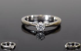 18ct Gold Diamond Solitaire Ring, Set Wi