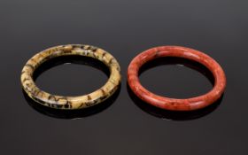 A Pair Of Vintage Agate Effect Bangles T