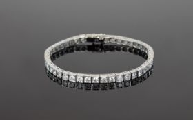 18ct White Gold Diamond Tennis Bracelet