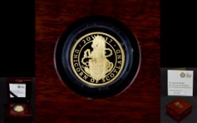 Royal Mint - The Queens Beasts The Unicorn of Scotland - 2017 UK Quarter Ounce Gold Proof Coin,