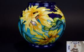 Moorcroft - Signed Ltd and Numbered Edition Tube lined Vase of Globular Form ' Topeka ' Design.