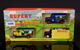 Boxed Ruppert Special 75th Anniversary Limited Edition Set Of Three Models featuring Rupert The