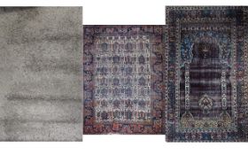 A Collection Of Rugs Three in total to include cotton Kalim rug,