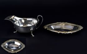 A Victorian Period Silver Sauce Boat of Solid Construction. Hallmark London 1873, Maker Sir Jb Ltd.