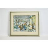 Illustration Interest Original Watercolour By Patience Arnold 1901-1992 'Delivering Christmas