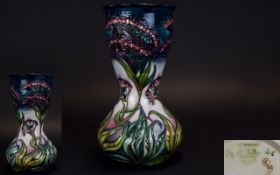 Moorcroft Tube lined Modern Designed Vase ' Gypsy ' Design. Designer Rachel Bishop.