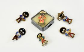 A Collection Of Vintage Robertsons Golden Shred Mascot Brooches Six in total to include set of four