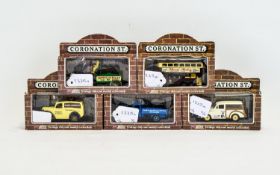 Collection of ( 5 ) Lledo Vintage Diecast Model Collection ' Coronation Street ' Vehicles.