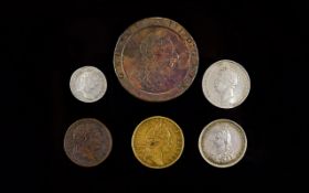 A Good Collection of British Silver and Bronze Coins From The 18th / 19th Century ( 6 ) Six In
