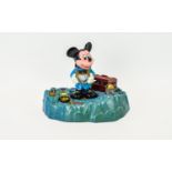 Rare Mickey Mouse Figure depicting Mickey holding a torch, standing in front of a treasure chest,