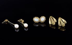 Three Pairs Of 9ct Gold Earrings