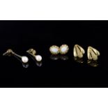 Three Pairs Of 9ct Gold Earrings