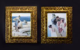 Two Framed Prints In Ornate Reproduction Frames Two prints by Sir Lawrence Alma Tadema housed in