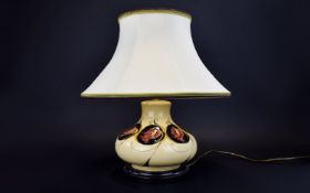 Moorcroft - Fine Quality Modern Tube lined Large Onion Shaped Lamp Base ' Tulips ' Design on Cream