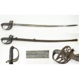 19th Century British Rifle Officers Sword Madras Native Infantry 1827 Pattern Formed in 1800,