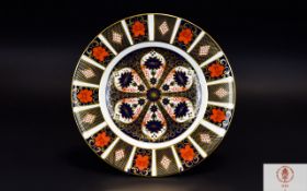 Royal Crown Derby Imari Pattern Cabinet Plate. Pattern No 1128. c.1987. 10.75 Inches Diameter.